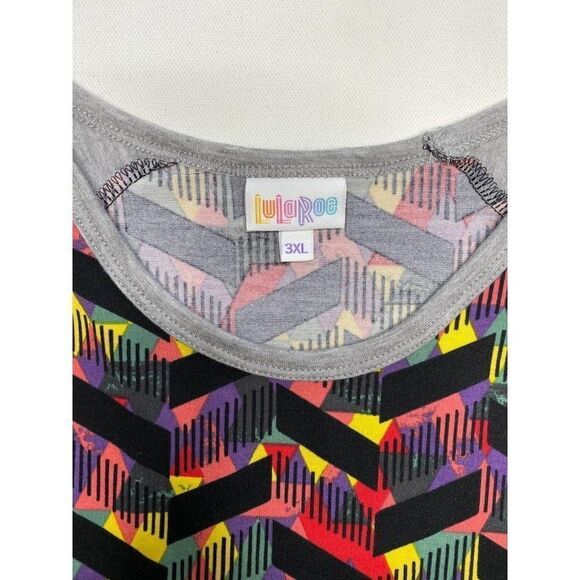 LuLaRoe Gray Multicolor Geometric Randy Soft 3X - Picture 2 of 4